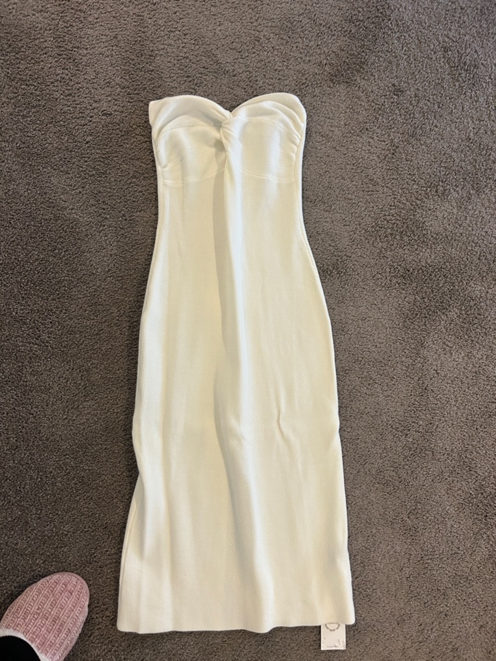 Strapless White Maxi Sheath Dress